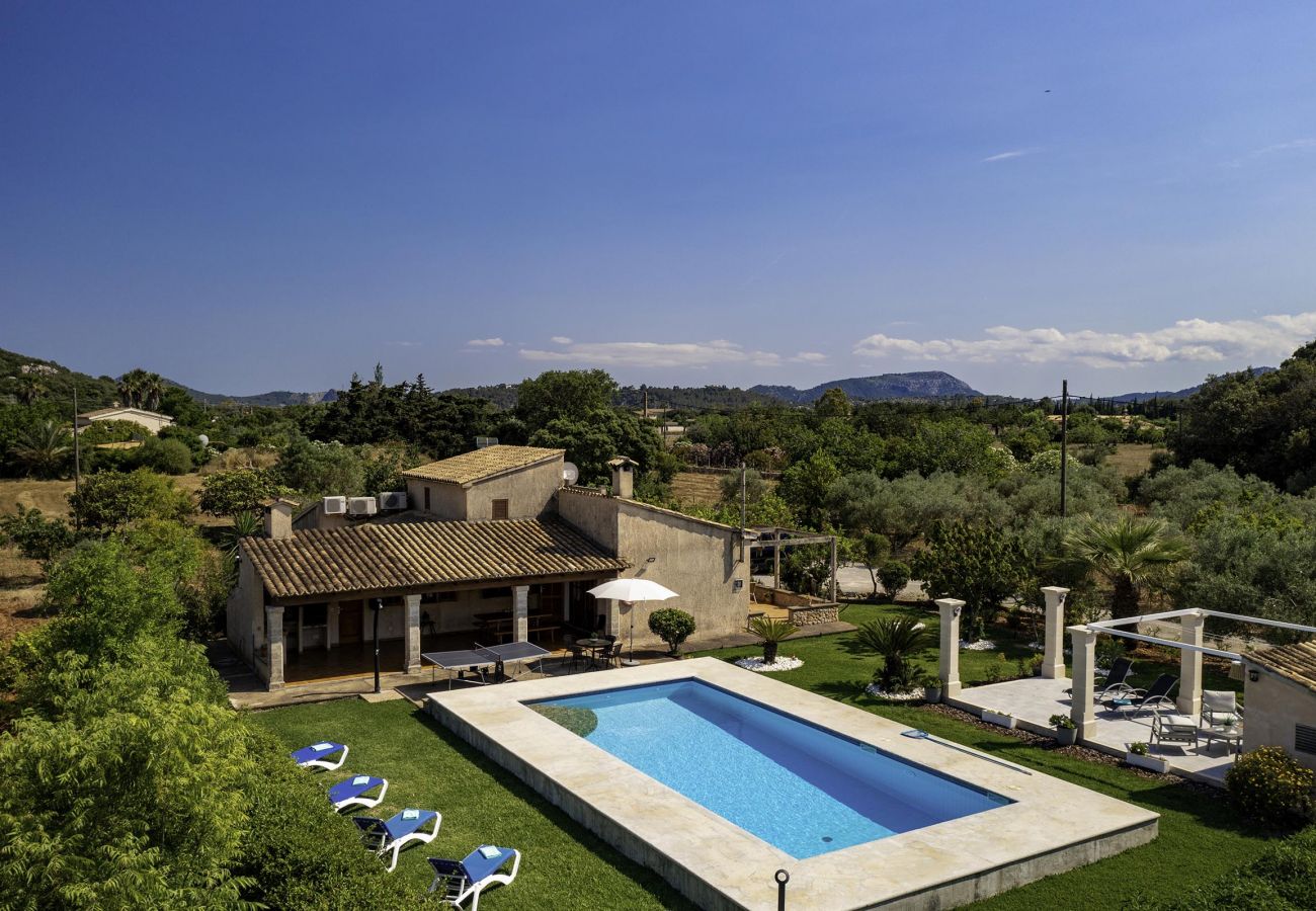 Can Fonxica, aerial view on pool