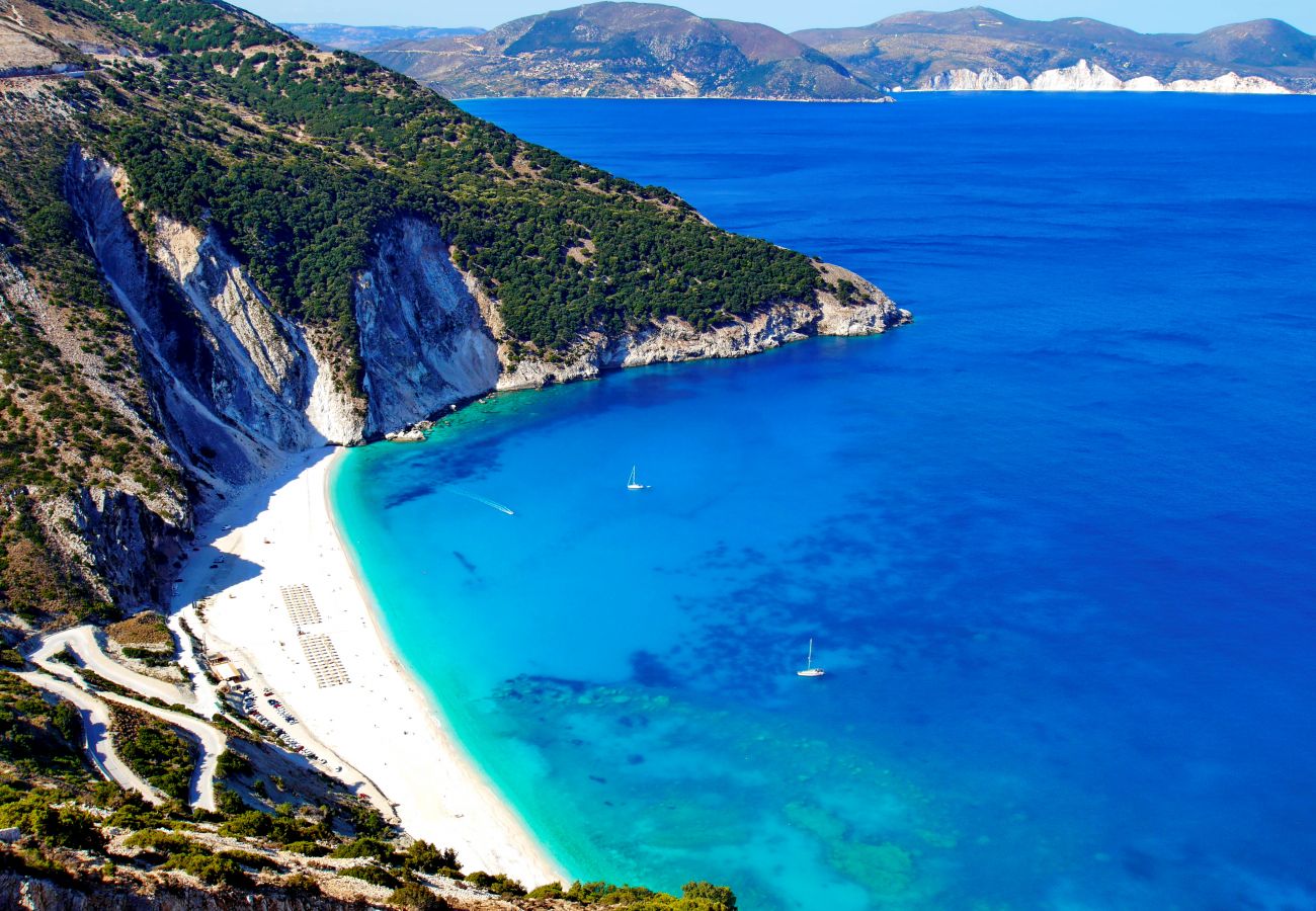 Myrtos beach is just over an hours drive away