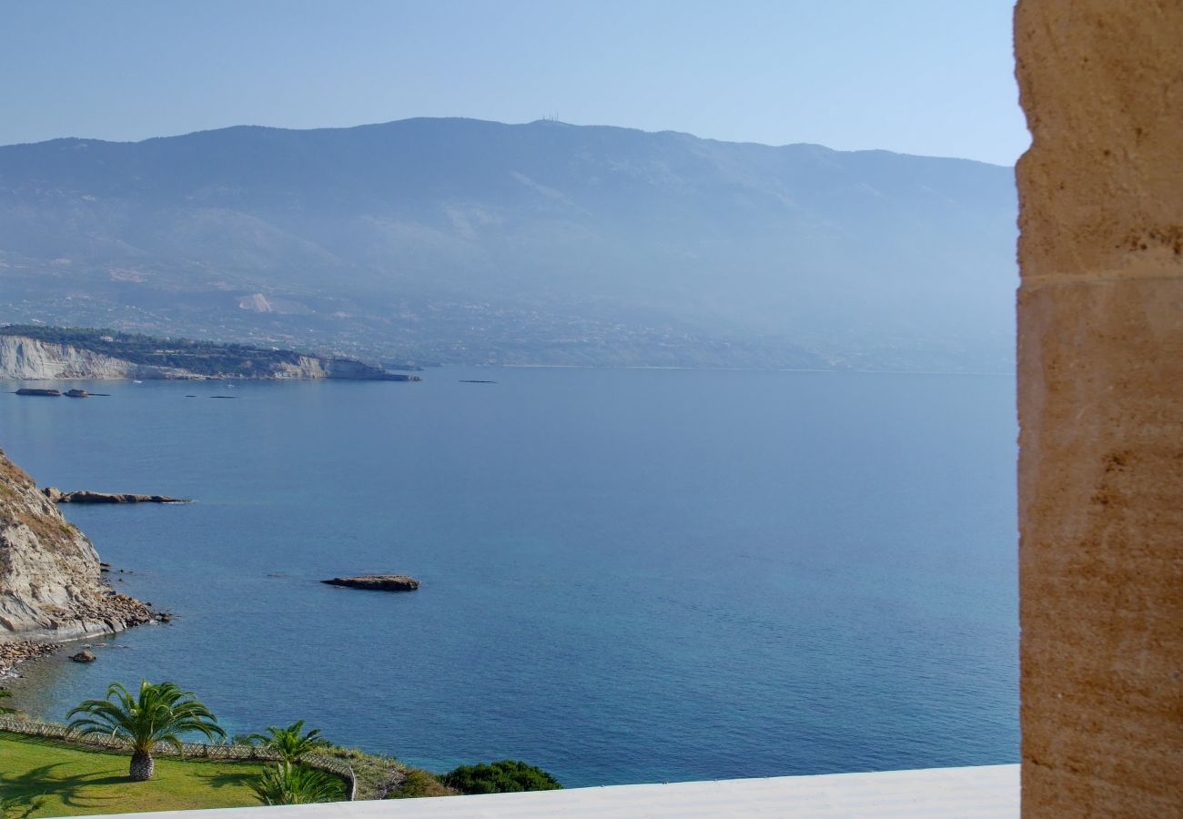 View from upper double bedroom at Villa Kalypso, Spartia