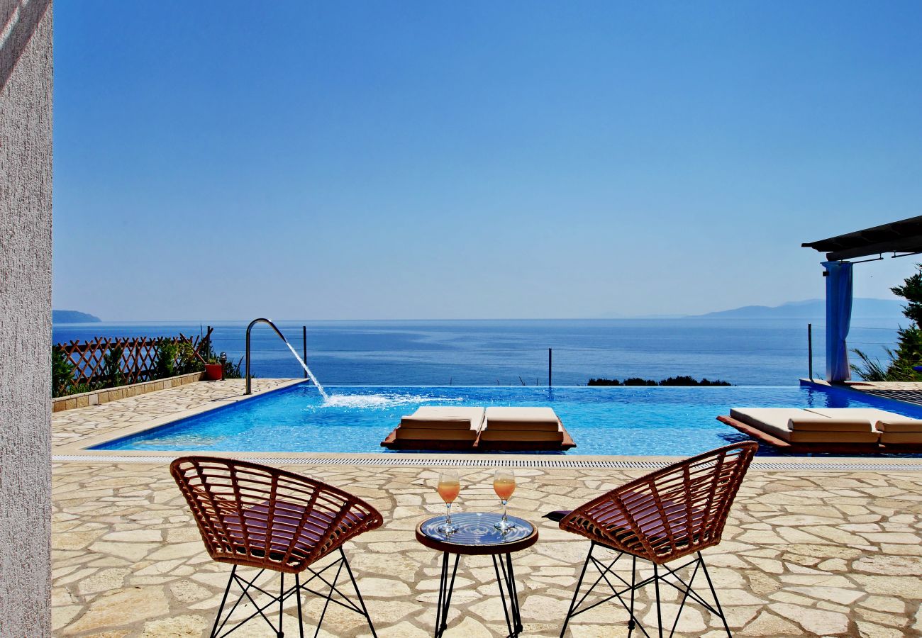 Terrace views at Villa Kalypso, Spartia, Kefalonia
