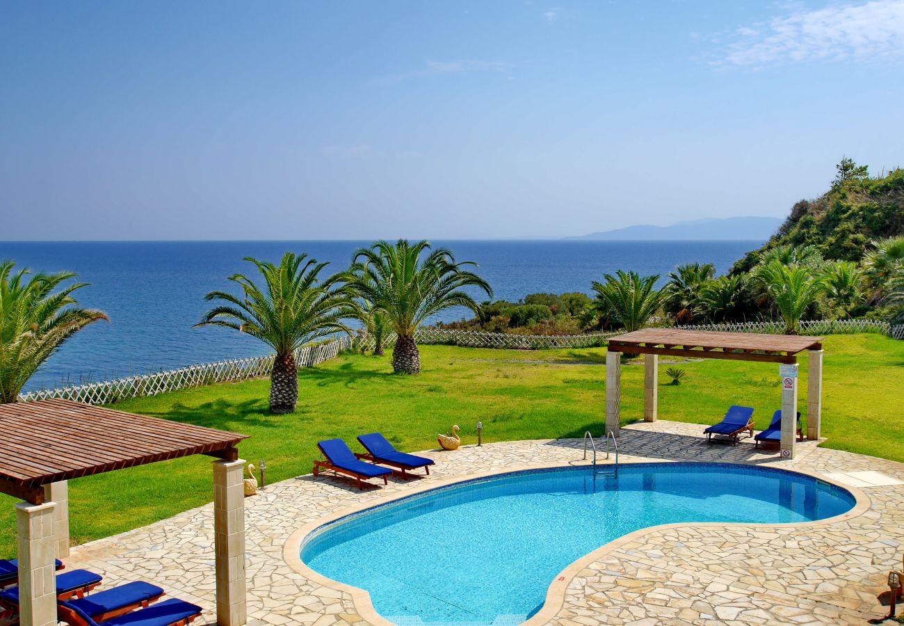 Sea views from the first floor bedrooms at Villa Alexandros