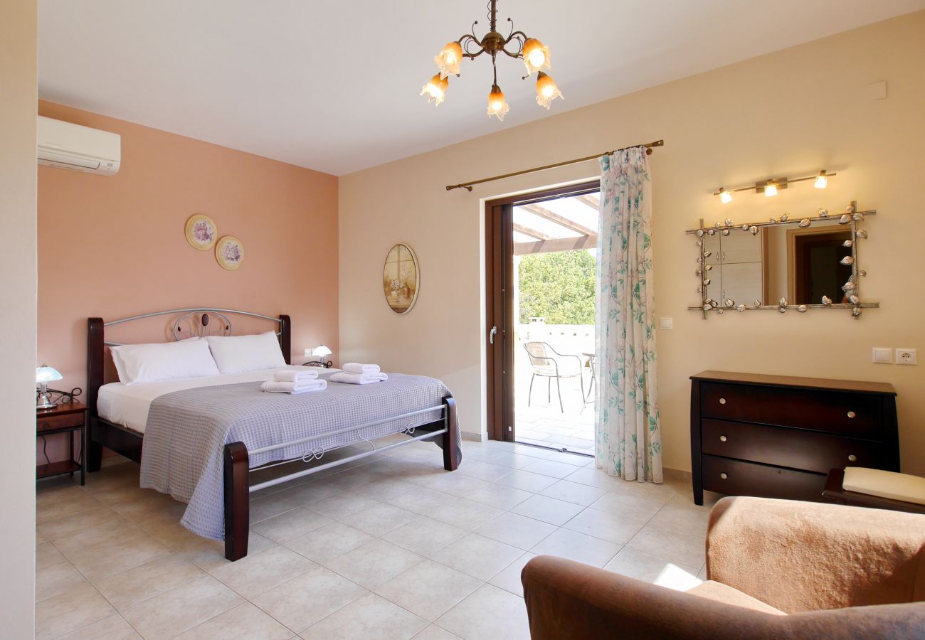 Upper double bedroom with ensuite and large balcony with sea views