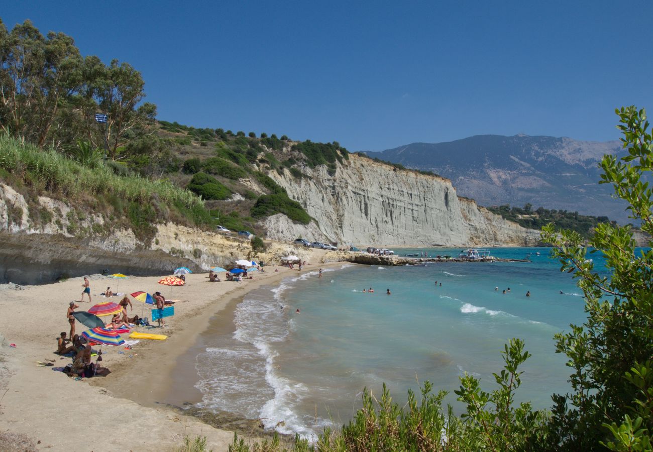 Spartia sandy beach is about 10min drive away from Villa Alexandros