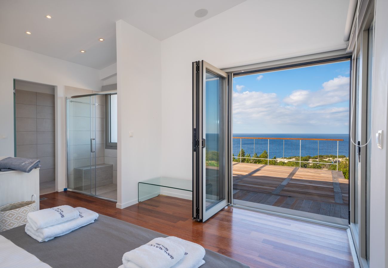 Alaties Beach Villa, bedroom, sea view, balcony